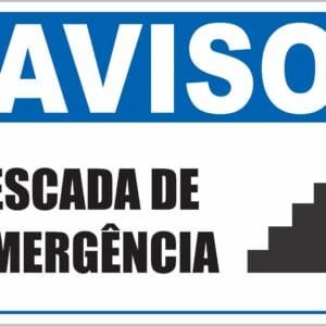 Placa de Sinalização Escada de Emergência