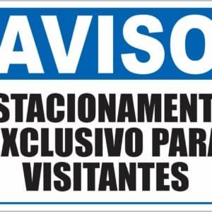 Placa de Sinalização Estacionamento Exclusivo Para Visitantes