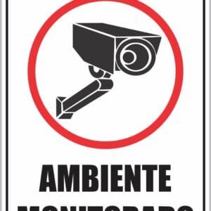 Placa de Sinalização Ambiente Monitorado
