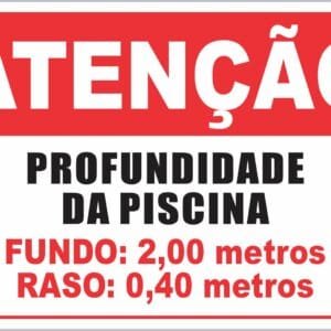 Placa de Sinalização Profundidade da Piscina