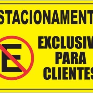 Placa de Sinalização Estacionamento para Clientes