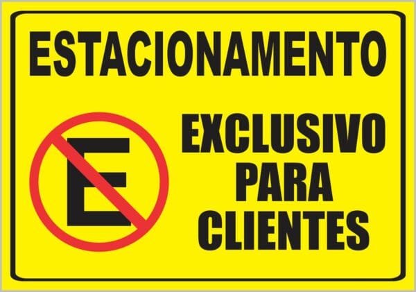 Placa de Sinalização Estacionamento para Clientes