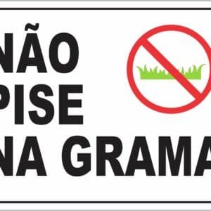 Placa de Sinalização Não Pise na Grama