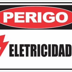 Placa de Sinalização Perigo Eletricidade