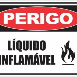 Placa de Sinalização Perigo Líquido Inflamável