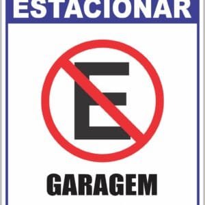 Placa de Sinalização Garagem Dia/Noite