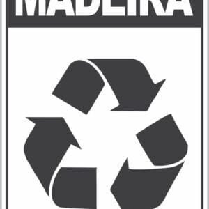 Placa de Sinalização Reciclável Madeira