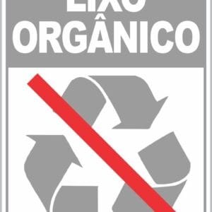 Placa de Sinalização Lixo Orgânico Cinza