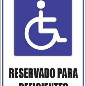 Placa de Sinalização Reservado Deficientes
