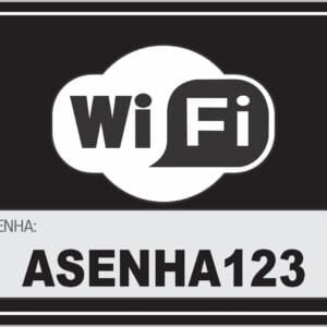 Placa de Sinalização Wi-Fi Logo/Senha